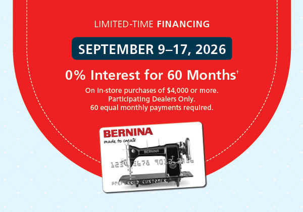 BERNINA Financing Offer
